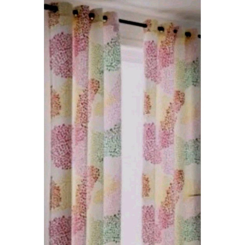 Unused OB Set Of 4 Murgrona Ikea Curtain Panels 57x98 Abstract Raindrop Eyelet
